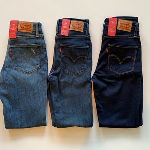 NWT Levi’s 721 High Rise Skinny Sz 25 LOT